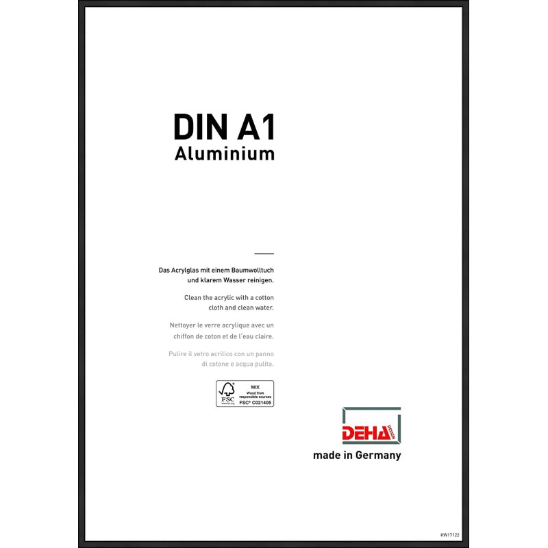 Deha Boston aluminijumski ram za slike A1 59,4x84,1 cm mat crni