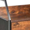 Vintidž podna polica, industrijski dizajn, MDF/metal/tkanina | Outlet BGD