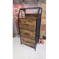 Vintidž podna polica, industrijski dizajn, MDF/metal/tkanina | Outlet BGD