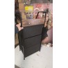 Vintidž podna polica, industrijski dizajn, MDF/metal/tkanina | Outlet BGD