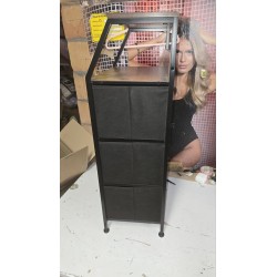 Vintidž podna polica, industrijski dizajn, MDF/metal/tkanina | Outlet BGD