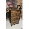 Vintidž podna polica, industrijski dizajn, MDF/metal/tkanina | Outlet BGD