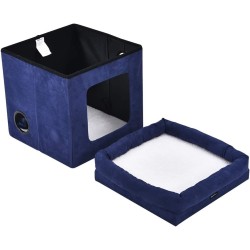 Amazon Basics sklopiva kućica za mačke, plava, 38.1x43.2x38.1cm | Outlet BGD