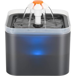 Tiha fontana za vodu za kućne ljubimce, LED osvetljenje, 2L, siva | Outlet BGD