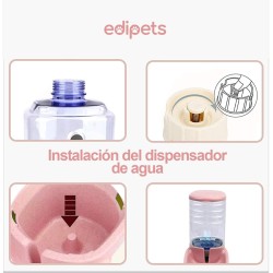 Edipets set od dve jedinice, za hranu i vodu, 3.8L, pink | Outlet BGD