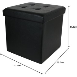 Home Deco sklopivi tabure sa prostorom za odlaganje, crna | Outlet BGD