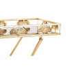 DKD Home Decor Crystal zlatni bočni stočić od metala i stakla sa tropskim dizajnom lista