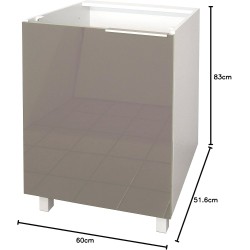 Berlioz CP6BT donji kuhinjski ormarić, sjaj taupe, 60x52x83cm | Outlet BGD