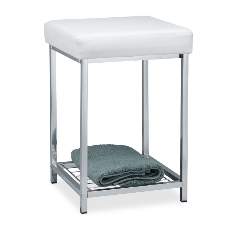 Relaxdays podstavljeni tabure sa policom, bela, 47x33x33cm | Outlet BGD