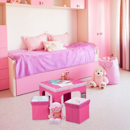 Relaxdays dečiji set za sedenje, MDF, poliester, pena, pink | Outlet BGD