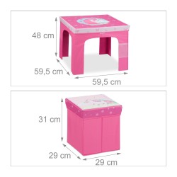 Relaxdays dečiji set za sedenje, MDF, poliester, pena, pink | Outlet BGD