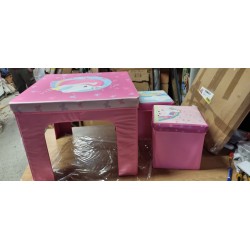 Relaxdays dečiji set za sedenje, MDF, poliester, pena, pink | Outlet BGD