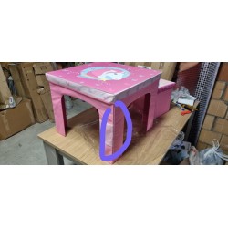 Relaxdays dečiji set za sedenje, MDF, poliester, pena, pink | Outlet BGD