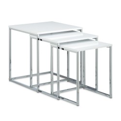 Relaxdays set od 3 klub stola, MDF/metal, bela | Outlet BGD