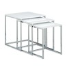 Relaxdays set od 3 klub stola, MDF/metal, bela | Outlet BGD