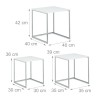 Relaxdays set od 3 klub stola, MDF/metal, bela | Outlet BGD