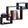 Relaxdays kockaste zidne police, MDF, crna, 48x70.5x10 cm | Outlet BGD