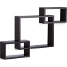 Relaxdays kockaste zidne police, MDF, crna, 48x70.5x10 cm | Outlet BGD