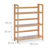 Relaxdays sklopiva bambus polica sa tri nivoa 95x69.5x30 cm za kupatilo, dnevnu sobu i balkon