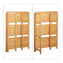 Relaxdays sklopiva bambus polica sa tri nivoa 95x69.5x30 cm za kupatilo, dnevnu sobu i balkon