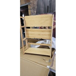 Relaxdays sklopiva bambus polica sa tri nivoa 95x69.5x30 cm za kupatilo, dnevnu sobu i balkon