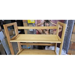 Relaxdays sklopiva bambus polica sa tri nivoa 95x69.5x30 cm za kupatilo, dnevnu sobu i balkon