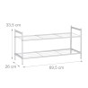 Relaxdays metalna polica za cipele, 2 nivoa, bela, 33.5x69.5x26cm | Outlet BGD