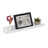 Relaxdays jednostavna zidna polica, MDF, bela, 5x48x8cm | Outlet BGD