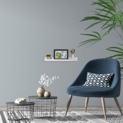 Relaxdays jednostavna zidna polica, MDF, bela, 5x48x8cm | Outlet BGD