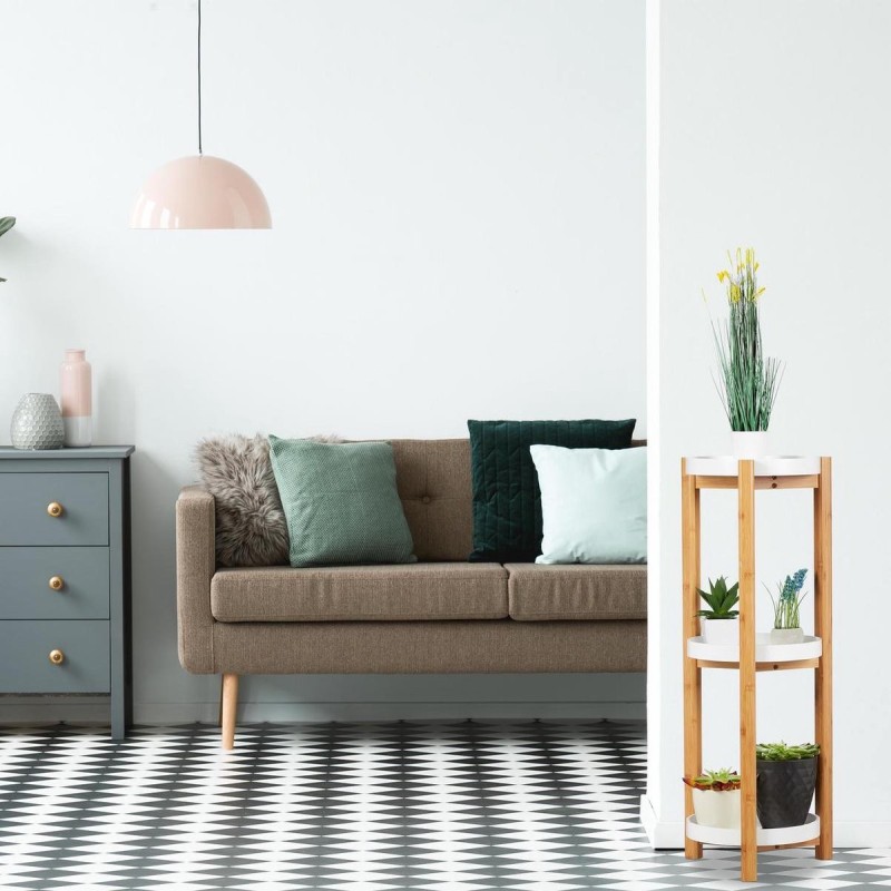 Relaxdays polica za saksije, bambus&MDF, 79x30 cm | Outlet BGD