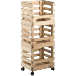 Astigarraga kolica sa policama, bor masiv, 38x30x90 cm | Outlet BGD