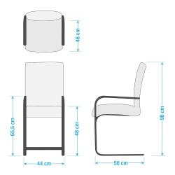 Fredriks Modern Living Augusta I set od dve crne stolice od prave kože sa rukonaslonima i izgrebanim metalnim ramom