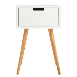 Noćni stočić Mitrana, bela, MDF/hrast, 40x62, 5x30 cm | Outlet BGD
