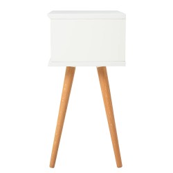 Noćni stočić Mitrana, bela, MDF/hrast, 40x62, 5x30 cm | Outlet BGD