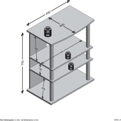 FMD TV/HiFi polica, 65x85x40 cm, dekor hrasta | Outlet BGD