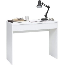 FMD Furniture Checker beli konzolni sto uskog dizajna sa oštećenjima i nekompletnom fiokom