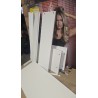 FMD Furniture Checker beli konzolni sto uskog dizajna sa oštećenjima i nekompletnom fiokom