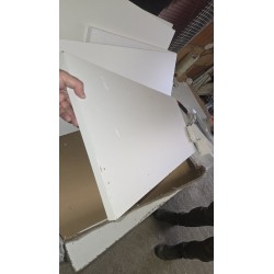 FMD Furniture Checker beli bočni sto sa fiokom, uskog dizajna, sa oštećenjima prikazanim na slikama uživo