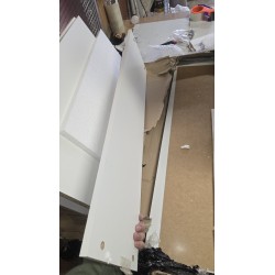 FMD Furniture Checker beli bočni sto sa fiokom, uskog dizajna, sa oštećenjima prikazanim na slikama uživo