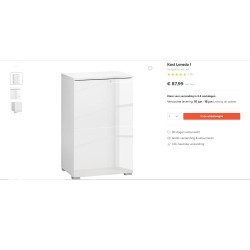Bela Larado komoda sa frontom u visokom sjaju, jednim vratima outlet