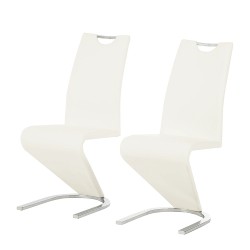 Fredriks Modern Living Amanda set od dve bele konzolne stolice od veštačke kože sa hromiranim ramom i ručkom u naslonu