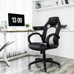 Songmics crno-bela ergonomska kancelarijska stolica