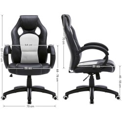 Songmics ergonomska, prilagodljiva stolica, veštačka koža | Outlet BGD