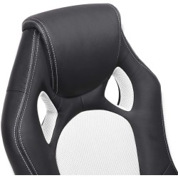 Songmics crno-bela ergonomska kancelarijska stolica