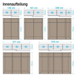 Rauch set od 5 polica 88cm za garderober/orman, dubine 57 - 62 cm | Outlet BGD