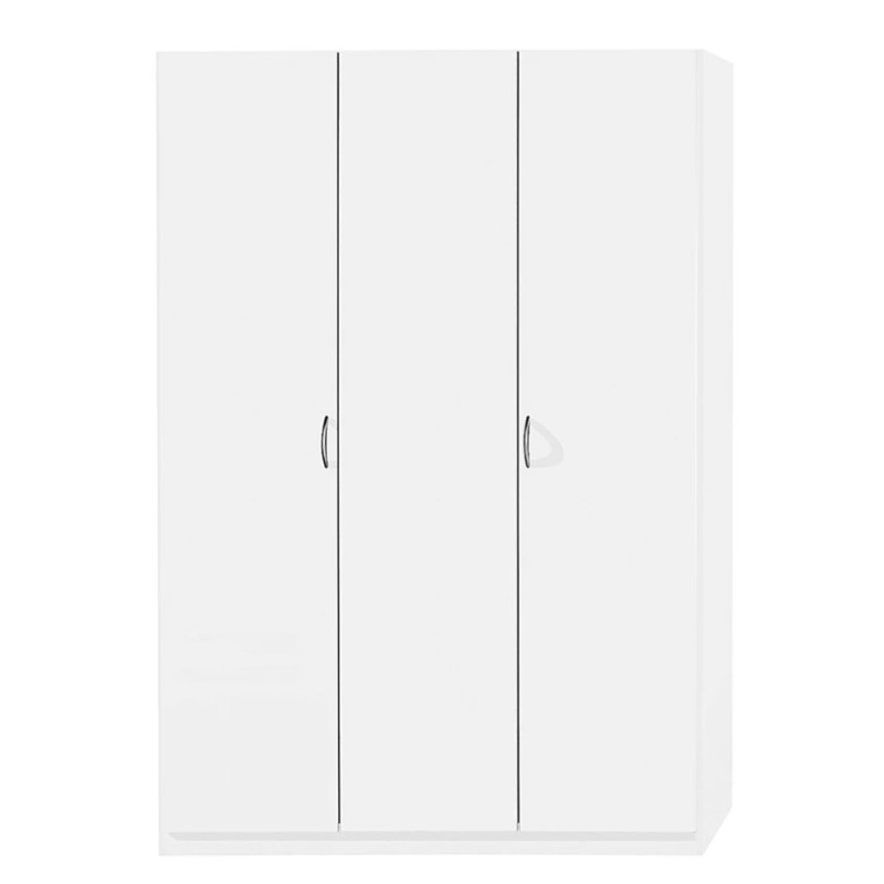 Alpsko beli trokrilni ormar Rauch Case sa klasičnim vratima dimenzija 135x197x54 cm i Texline unutrašnjim dekorom