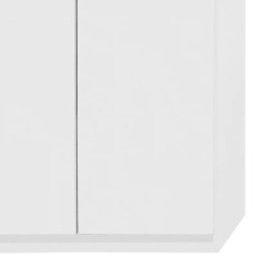 Alpsko beli trokrilni ormar Rauch Case sa klasičnim vratima dimenzija 135x197x54 cm i Texline unutrašnjim dekorom