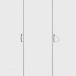 Alpsko beli trokrilni ormar Rauch Case sa klasičnim vratima dimenzija 135x197x54 cm i Texline unutrašnjim dekorom