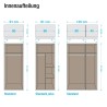 Alpsko beli trokrilni ormar Rauch Case sa klasičnim vratima dimenzija 135x197x54 cm i Texline unutrašnjim dekorom