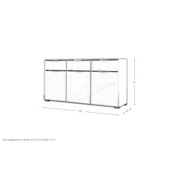 Rauch Alabama komoda, Sonoma hrast, 140x81x42 cm | Outlet BGD